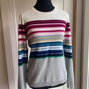 NWT. Talbots Tuck in Sweater Rose Blue Green. Stripe